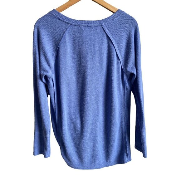 Wildfox Size Small Tie Knot Front Waffle Knit Pullover Sweatshirt Jumper Blue - Picture 2 of 7